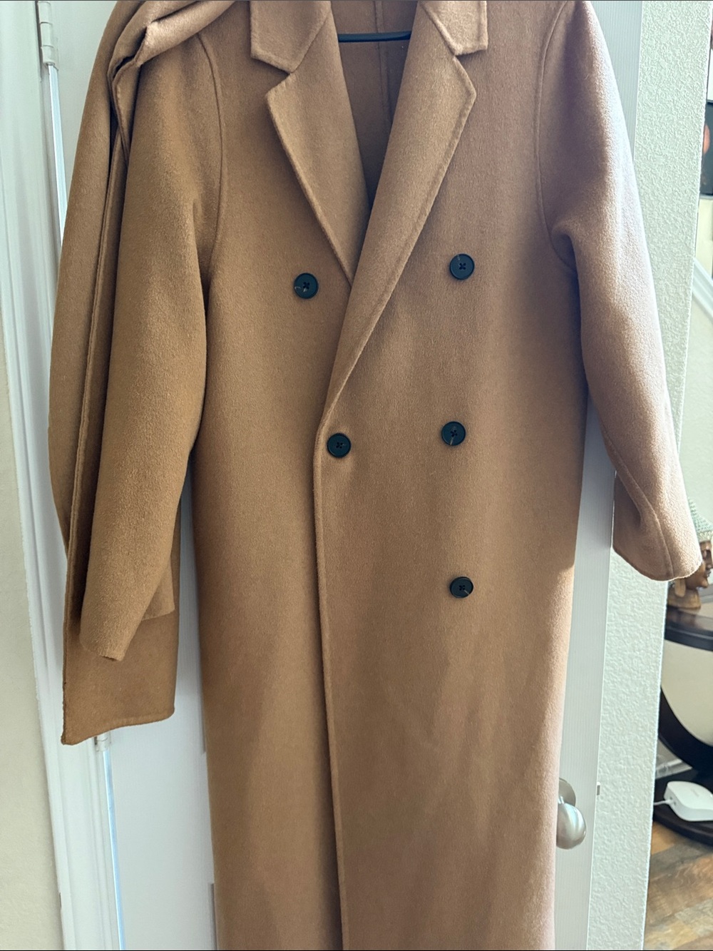 Mango Double-Breasted Camel Trench Coat - Picture 5 of 6